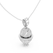 Sports Theme Ball Motif Charm Pendant with Round Moissanite Diamond - View 6