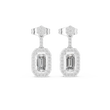 Scalloped Floating Halo Round Lab Grown Diamond Stud Earring - View 3
