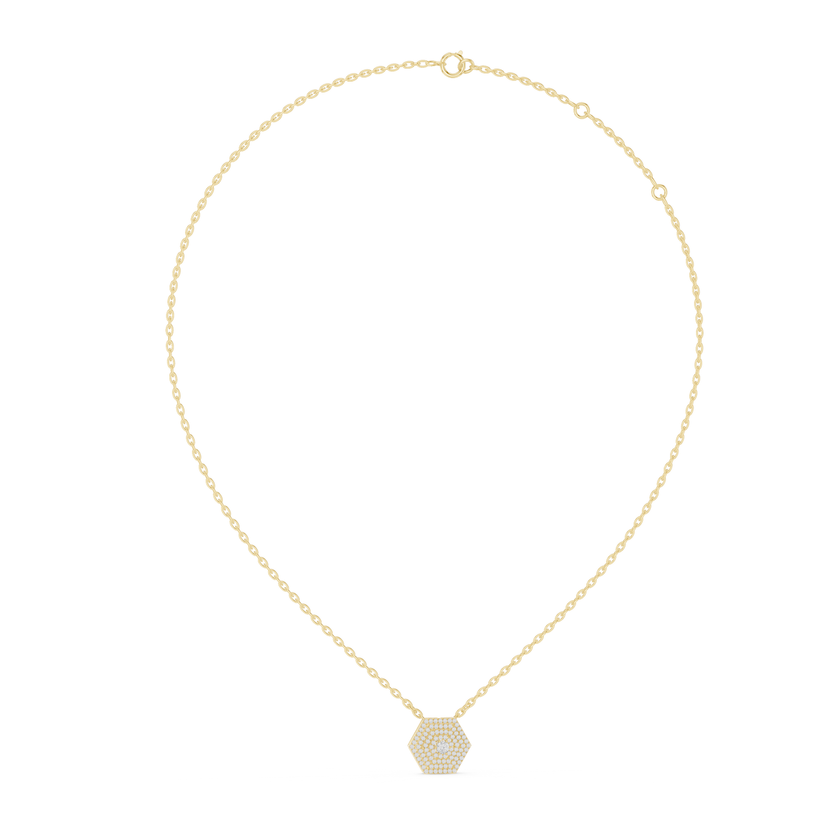 Symmetrical Layering Pendant with Round Lab Grown Diamond - View 10