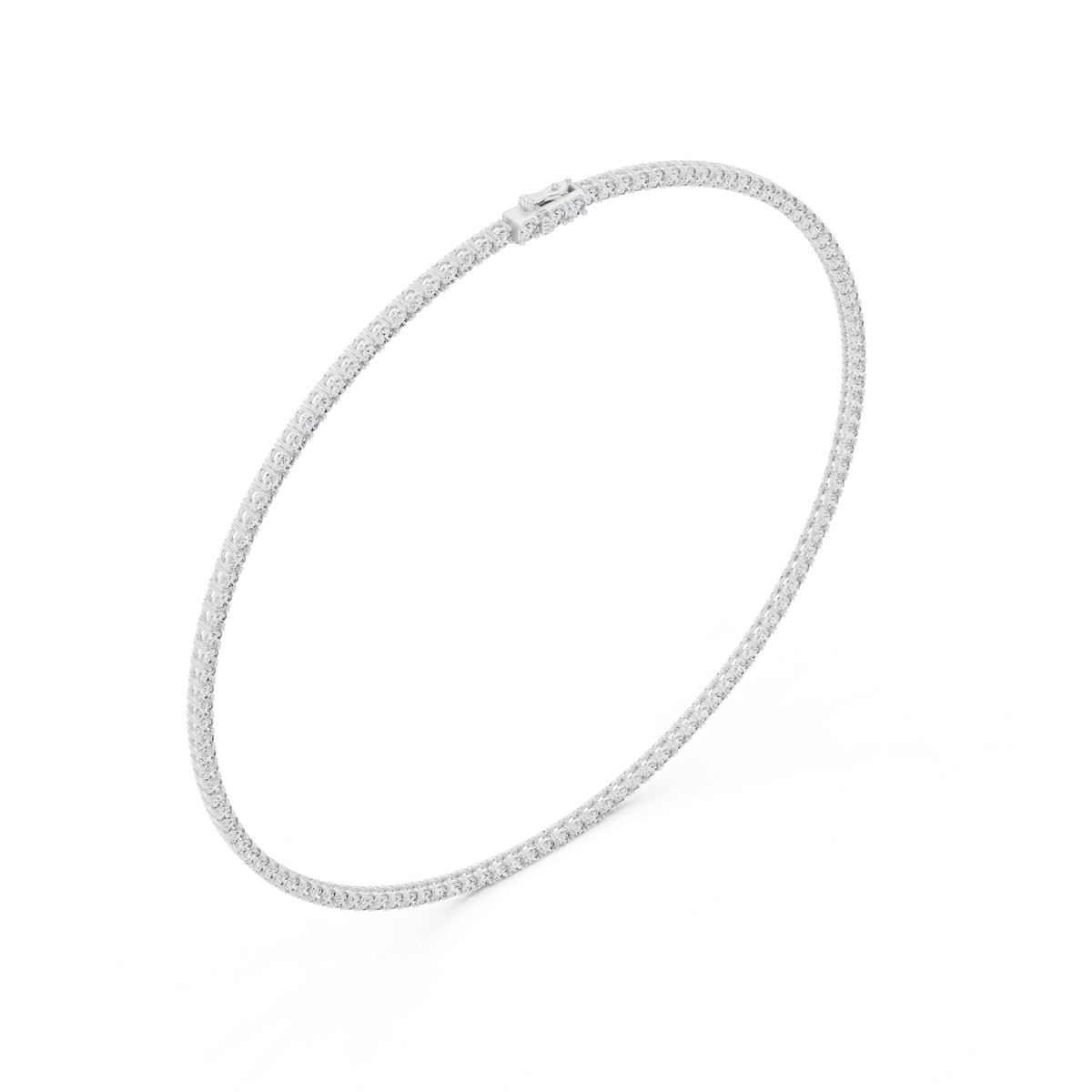 Round Cut Lab Grown Diamond Tennis Necklace - View 5