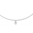 Pear Moissanite Diamond Drop Tennis Necklace with Halo Pendant - View 5