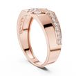 Round Cut Lab Grown Diamond Men's Split Circle Medallion Statement Band - View 8