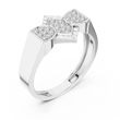 Round Cut Lab Grown Diamond Men's Modern Three Cluster Statement Ring - View 6