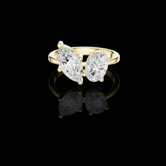 Marquise and Oval Lab Diamond Toi Et Moi Promise Ring
