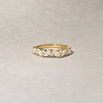 Marquise and Round Lab Diamond Half Eternity Band