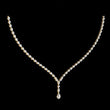 Pear Moissanite Diamond V Drop Tennis Necklace