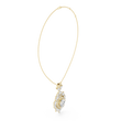 Intricate Oval Moissanite Diamond Marquise Sunburst Halo Pendant - View 10