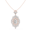 Intricate Oval Lab Grown Diamond Marquise Sunburst Halo Pendant - View 2