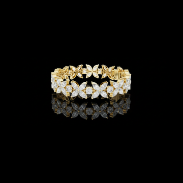 Marquise & Round Cut Moissanite Diamond Floral Link Bracelet For Her