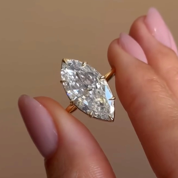 Marquise Cut Solitaire Lab Diamond Engagement Ring
