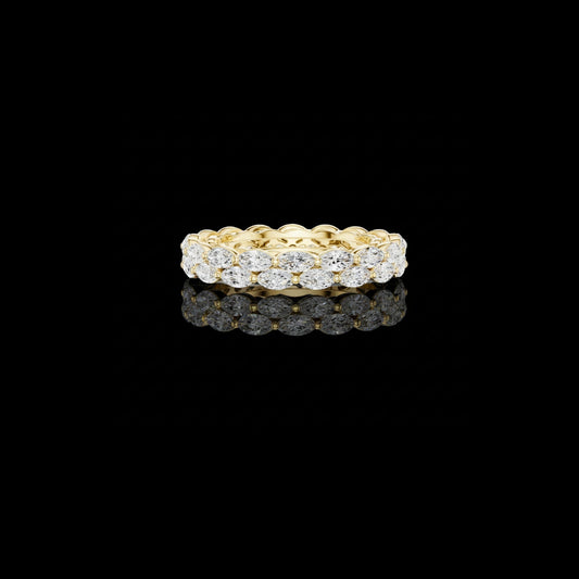 Scalloped Marquise Cut Moissanite Diamond Eternity Wedding Band