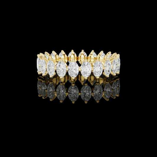 Oval Cut Lab Diamond Eternity Wedding Band