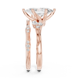 Marquise Cut Lab Diamond Women's Vintage Cluster Bridal Ring Set - View 11