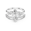 Marquise Cut Moissanite Diamond Women's Vintage Cluster Bridal Ring Set - View 3