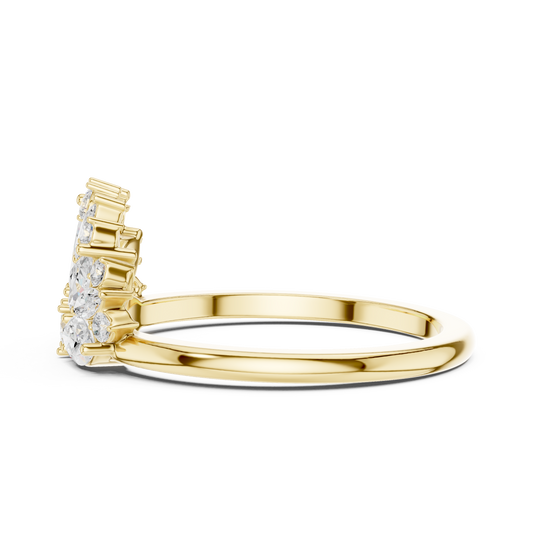 Marquise Moissanite Diamond Floral Cluster Cocktail Ring - View 2