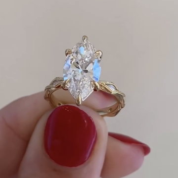 Marquise Cut Moissanite Diamond Vintage Engagement Ring