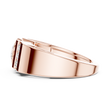 Round Cut Lab Grown Diamond Men's Three Stone Side Accent Wedding Ring - View 9