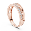 Round Cut Lab Grown Diamond Men's Square Cluster Pave Border Gold Band - View 8