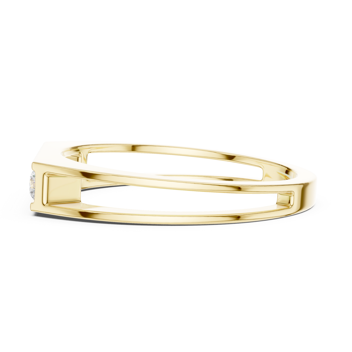 Round Cut Moissanite Diamond Men's Five Stone Channel Set Wedding Band - View 8