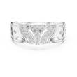 Round Cut Moissanite Diamond Men's T Shield Pave Openwork Gold Ring - View 3