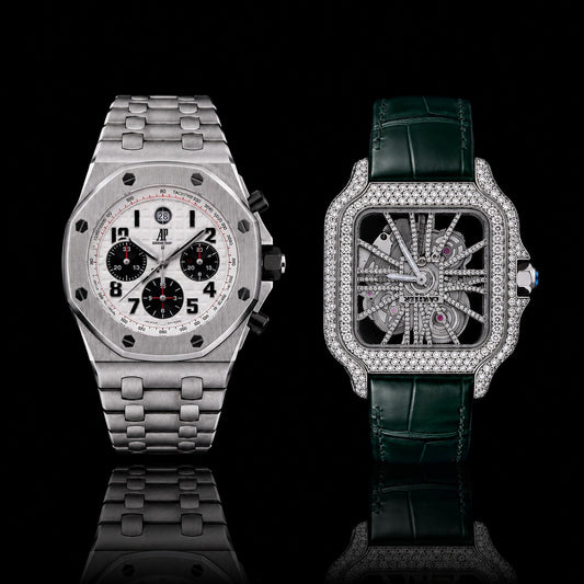 Masterpiece Dual Time Collection Skeleton Moissanite Diamond Artistry And Precision Chronograph Excellence
