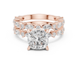 Cushion Cut Lab Diamond Women's Nature Inspired Solitaire Ring Set - View 2