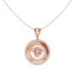 Greek Key Pattern Border Statement Pendant with Round Moissanite Diamond - View 2