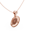 Greek Key Pattern Border Statement Pendant with Round Moissanite Diamond - View 8