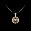 Greek Key Pattern Statement Charm Featuring Round Lab Grown Diamond