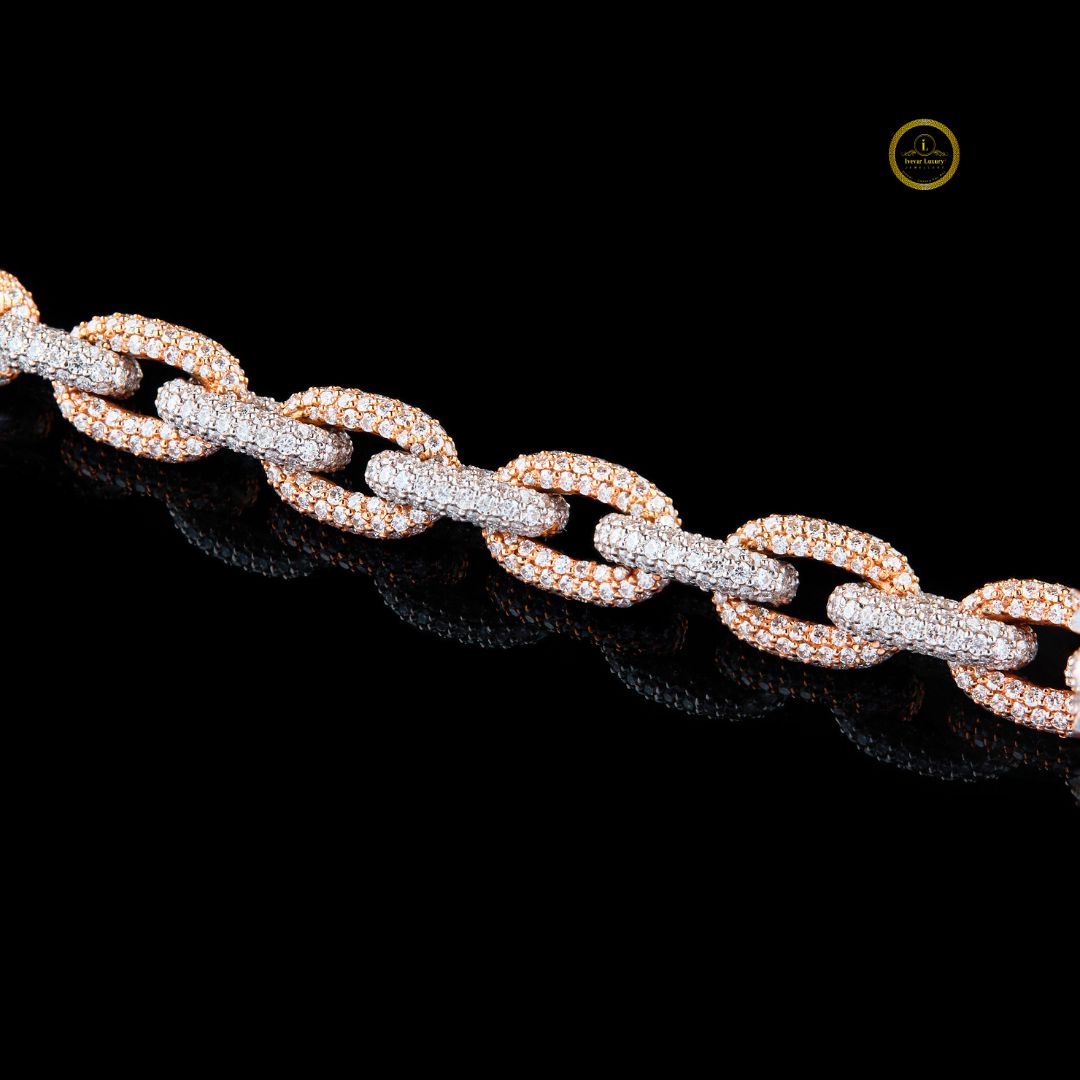 Men's Cuban Moissanite Bracelet - VVS1 Diamond Hip Hop Jewelry by Ivevar - View 3