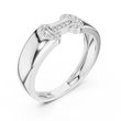 Round Cut Moissanite Diamond Men's Equestrian Openwork Link Wedding Band - View 6