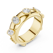 Multi Shape Cut Moissanite Diamond Men's Flush Bezel Cigar Band - View 4
