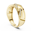 Round Cut Lab Grown Diamond Men's Unique Architectural Bypass Engagement Ring - View 7