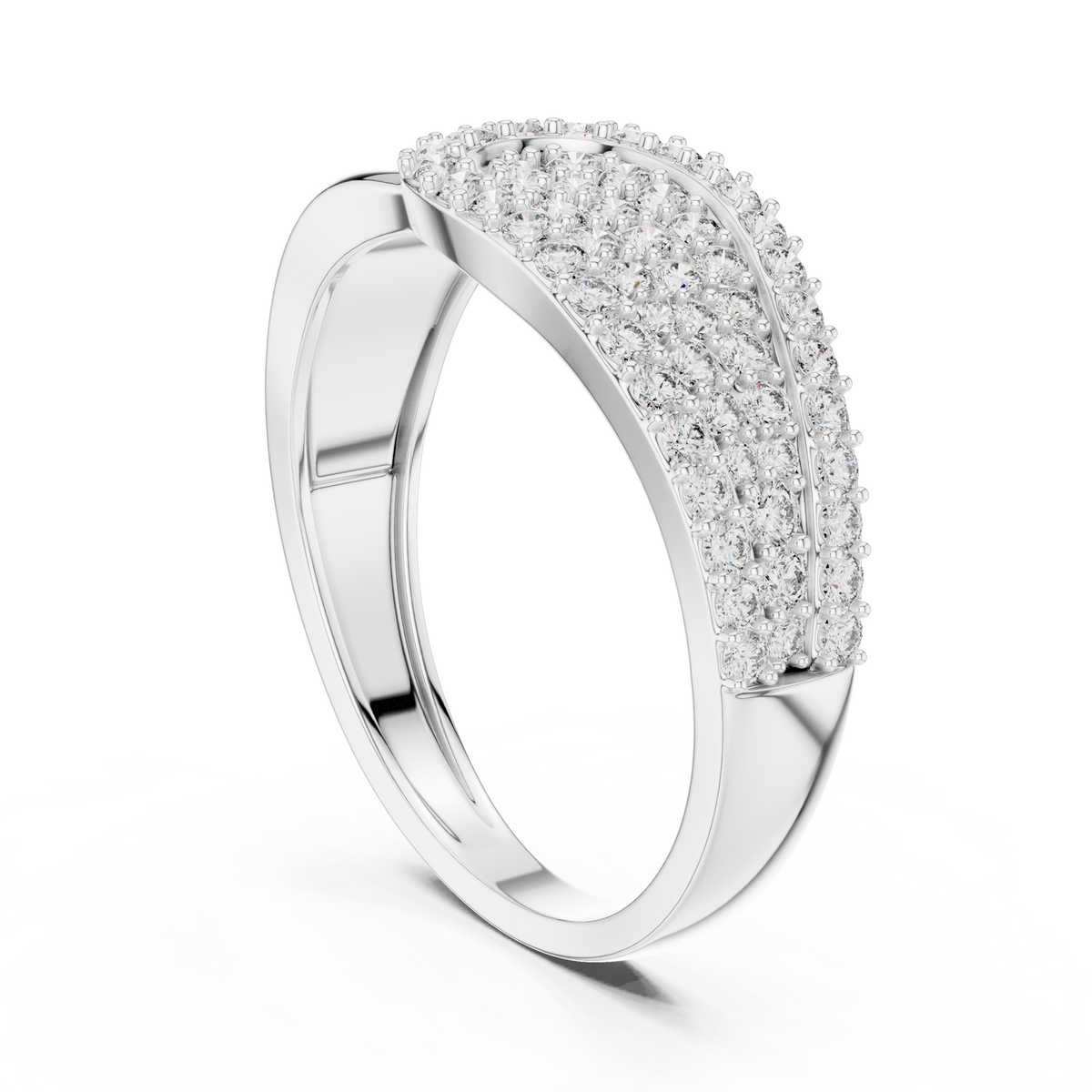 Round Cut Lab Grown Diamond Men's Oval Shield Pave Accent Wedding Ring - View 9