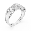 Round Cut Lab Grown Diamond Men's Oval Shield Pave Accent Wedding Ring - View 6