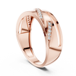 Round Cut Moissanite Diamond Men's Unique Architectural Bypass Engagement Ring - View 8