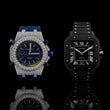 Midnight Diamond Prestige Collection Full Pavé Diamond Chronograph Black Luxury Timepiece Duo