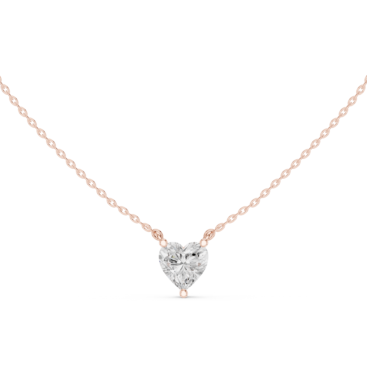 Heart Cut Solitaire Pendant with Center Moissanite Diamond - View 3