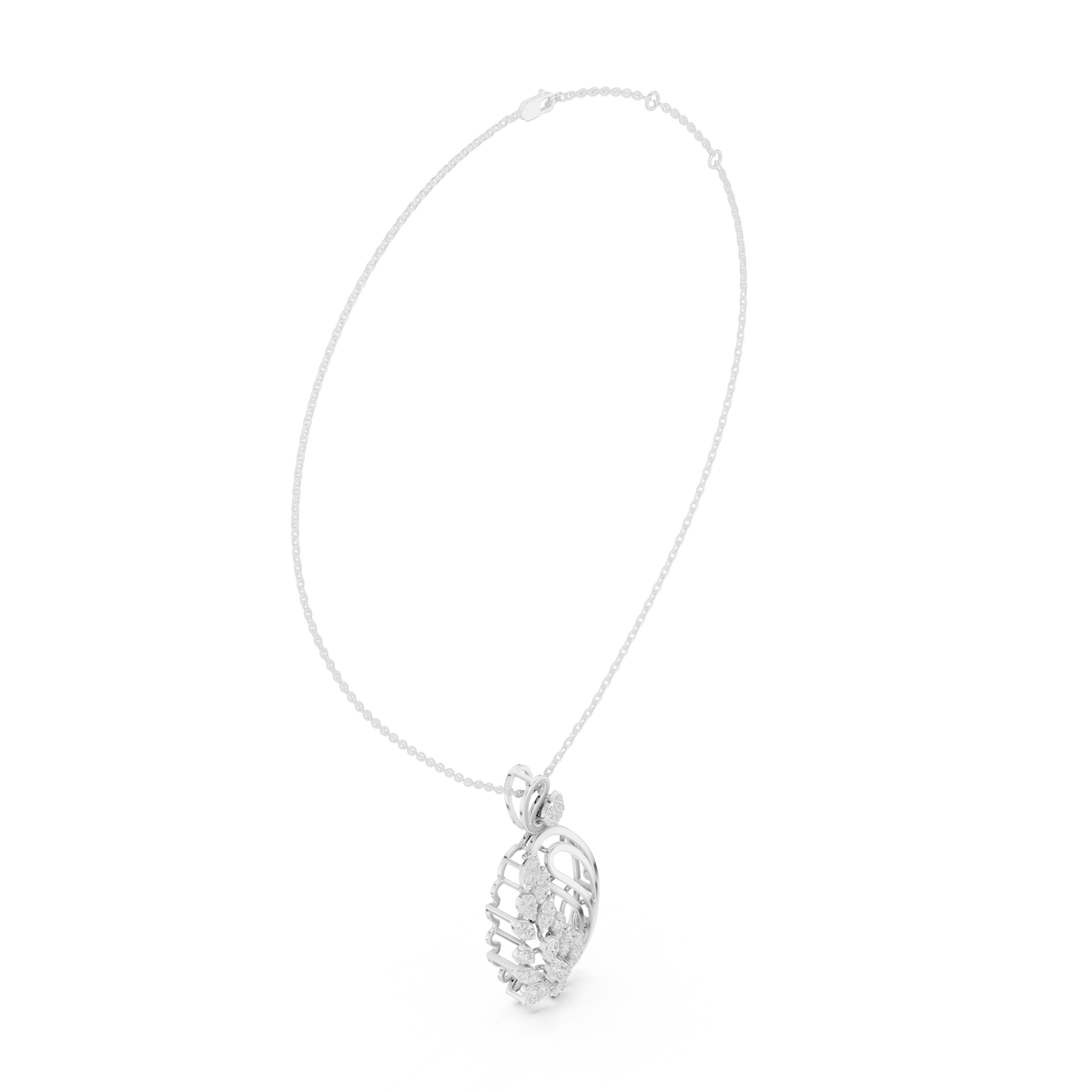 Leaf Motif Nature Inspired Lab Grown Pendant Necklace - View 12