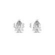 Pear Shaped Lab Diamond Stud Earrings with Classic Three Prong Setting - View 3