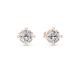 Classic Cushion Cut Moissanite Diamond Stud Earrings with Four Prong Basket Setting - View 2