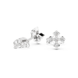 Refined Geometric Cross Round Lab Diamond Stud Earrings with Five Stone Cluster - View 9