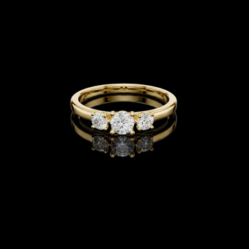 Three Round Lab Diamond Minimalist Band
