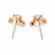 Artistic Triangle Moissanite Diamond Studs with Intricate Cutout Swirl Detailing - View 4