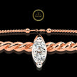Minimalist Marquise Lab Diamond Twisted Rope Bangle For Her - View 5
