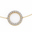 Minimalist Open Circle Round Lab Diamond Bracelet - View 5
