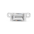 Horizontal Baguette Cut Moissanite Diamond Solitaire Bar Pendant - View 3