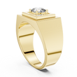 Cushion Cut Lab Grown Diamond Men's Square Signet Ring - View 10