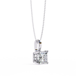 Princess Moissanite Diamond Solitaire Four Prong Pendant - View 7