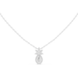 Lotus Motif Statement Charm Featuring Pear Moissanite Diamond Pendant - View 3